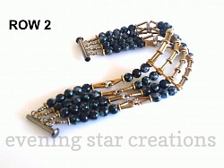  Snowflake Obsidian 4-Strand Bracelet with Antique Gold Findings and a Gunmetal Toggle Clasp. For more details, close this window and click on 