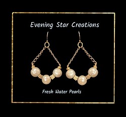 8mm Freshwater Cream Pearls with Gold-Filled Hooks. $50